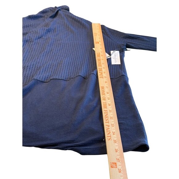 Velvet by Graham & Spencer Bertha Waffle Knit Waterfall Cardigan Navy Size Small - Picture 4 of 9